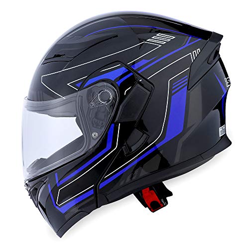 1Storm HB89 Modular Full Face Helmet Flip Up Dual Visor Z122535