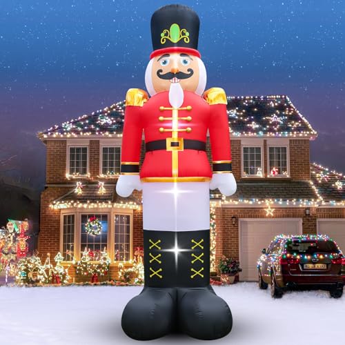10 FT Christmas Inflatables Snowman Outdoor Yard Decorations with LED Lights C52642