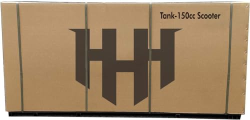 HHH Tank 150 Moped Gas Scooter 150cc Automatic Adult Bike, 12 inch Aluminum Wheels, White H60677
