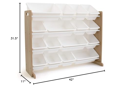 Humble Crew Supersized Toy Storage Organizer with 16 Removable Bins, Grey/White D772791