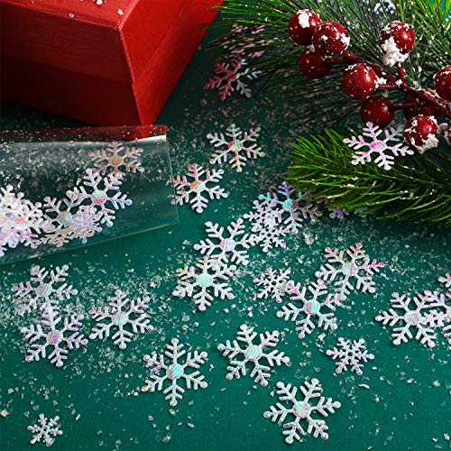 1600 Pieces 3 Size Snowflake Glitter Confetti for Christmas Party Table Decor P404201