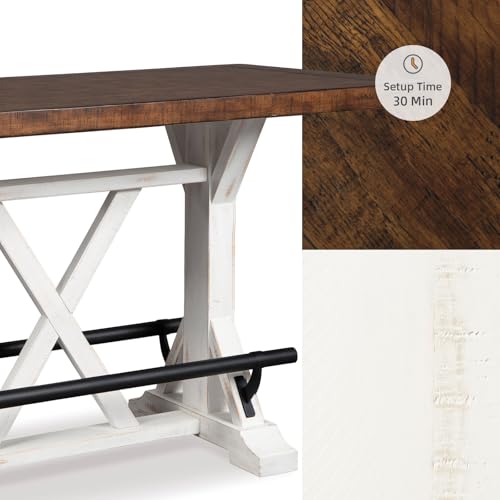 Signature Design by Ashley Valebeck Rustic Farmhouse 36" Counter Height Dining Table Y946