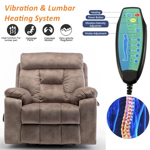 Lift Chair Recliner with Massage and Heat, Heavy Duty for Seniors, Brown V12888