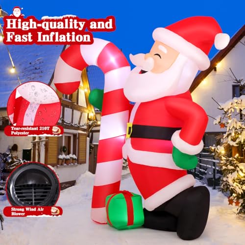 GOOSH 8.3 FT Christmas Inflatable Santa Claus with Candy Outdoor Decor Z11246