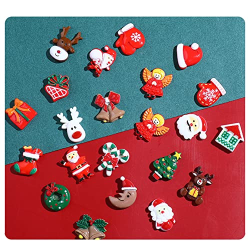 100pcs Christmas Slime Flatback Charms Resin Ornaments for Craft Making B46744