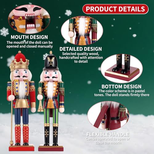 11.8 Inch Wooden Nutcracker Christmas Decor T403