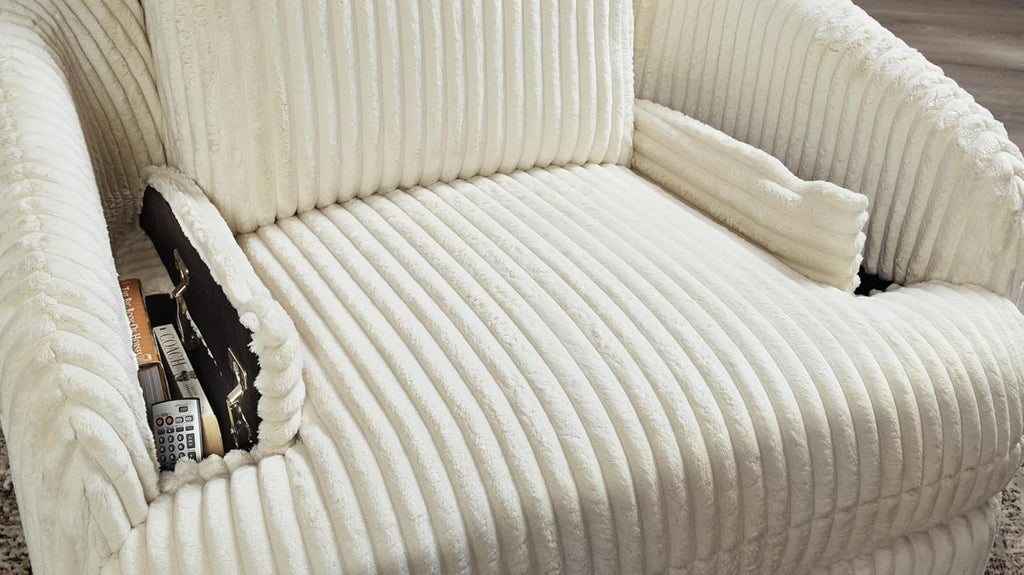Signature Design by Ashley Tie-Breaker Swivel Glider Recliner, White F344740