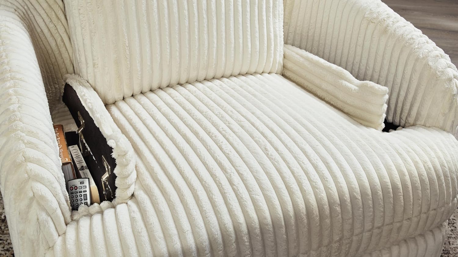 Signature Design by Ashley Tie-Breaker Swivel Glider Recliner, White F344740