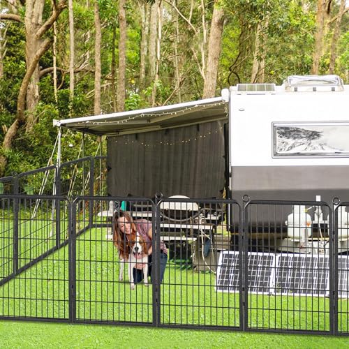 Dog Playpen 32 Inch 10 Panels Outdoor Dog Fence with Lock C803