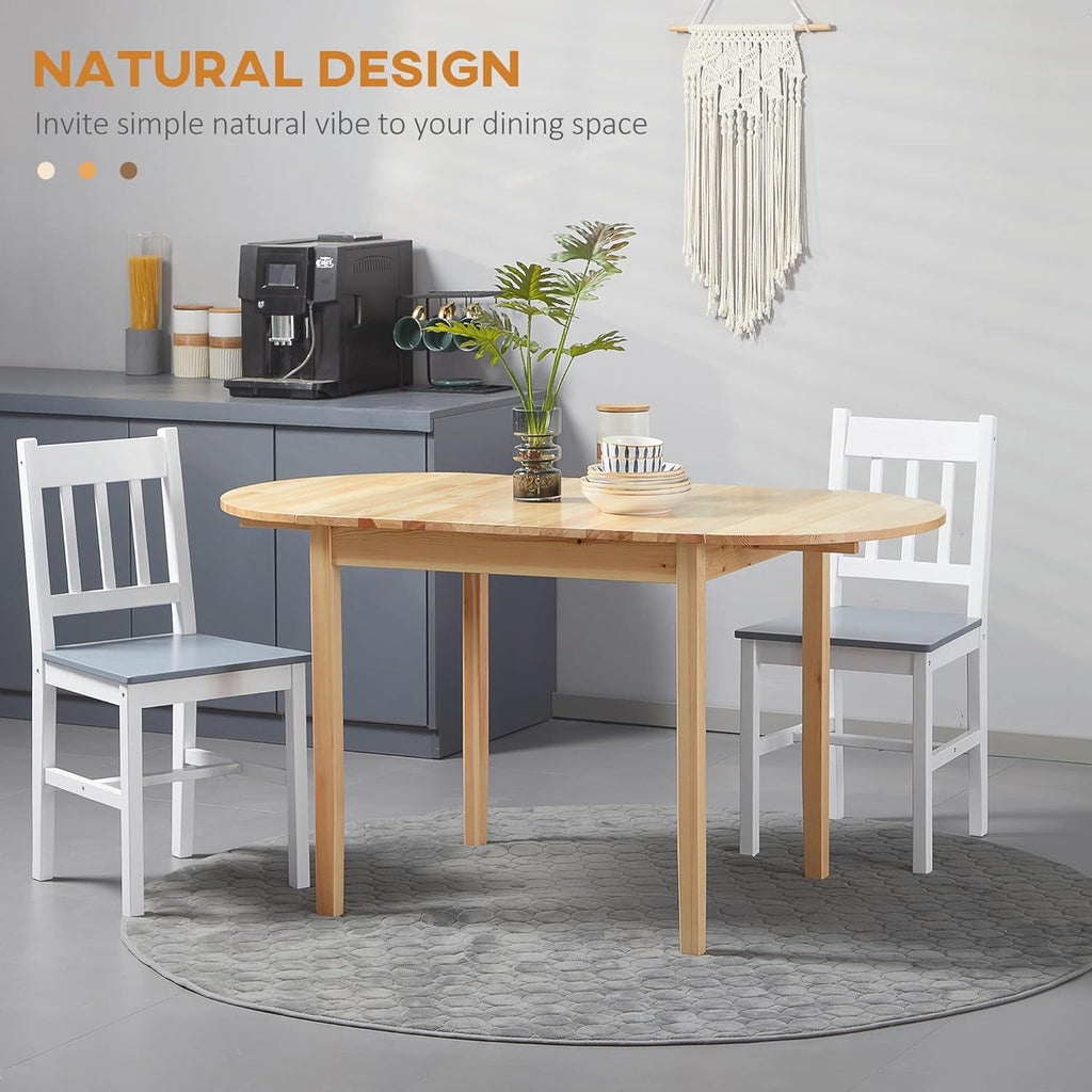 Solid Wood Drop Leaf Dining Table for Small Spaces, 55" X34182