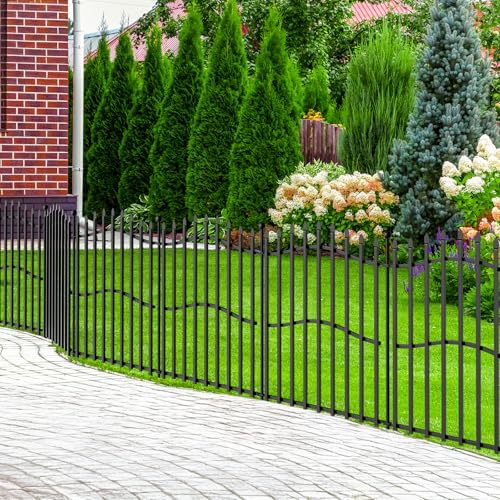 8 Panels Tall No Dig Garden Fence 40in H x 18ft L Rustproof Metal Barrier H7450