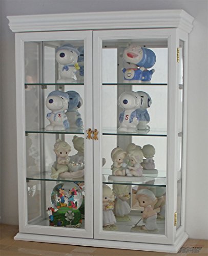 DisplayGifts 26" Solid Wood Tuscan Wall Mount Curio Cabinet White Q13910