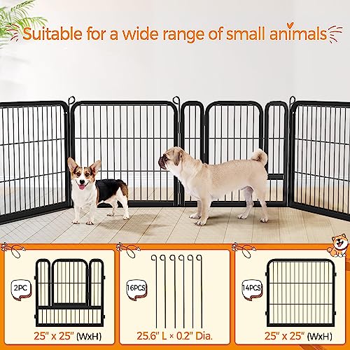 Yaheetech Dog Playpen Outdoor 40 Inch 8 Panels Metal Pet Fence I4784