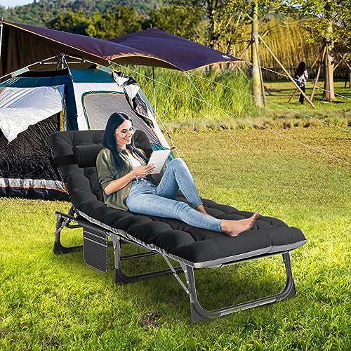 LILYPELLE Folding Camping Cot, Extra Wide Heavy Duty with Carry Bag Z15817
