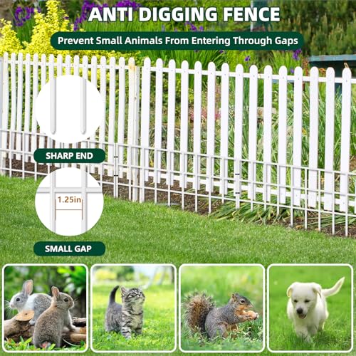 Animal Barrier Fence 42.5ft x 13in, 30 Panels No Dig Garden Fence for Dog Rabbit W8104
