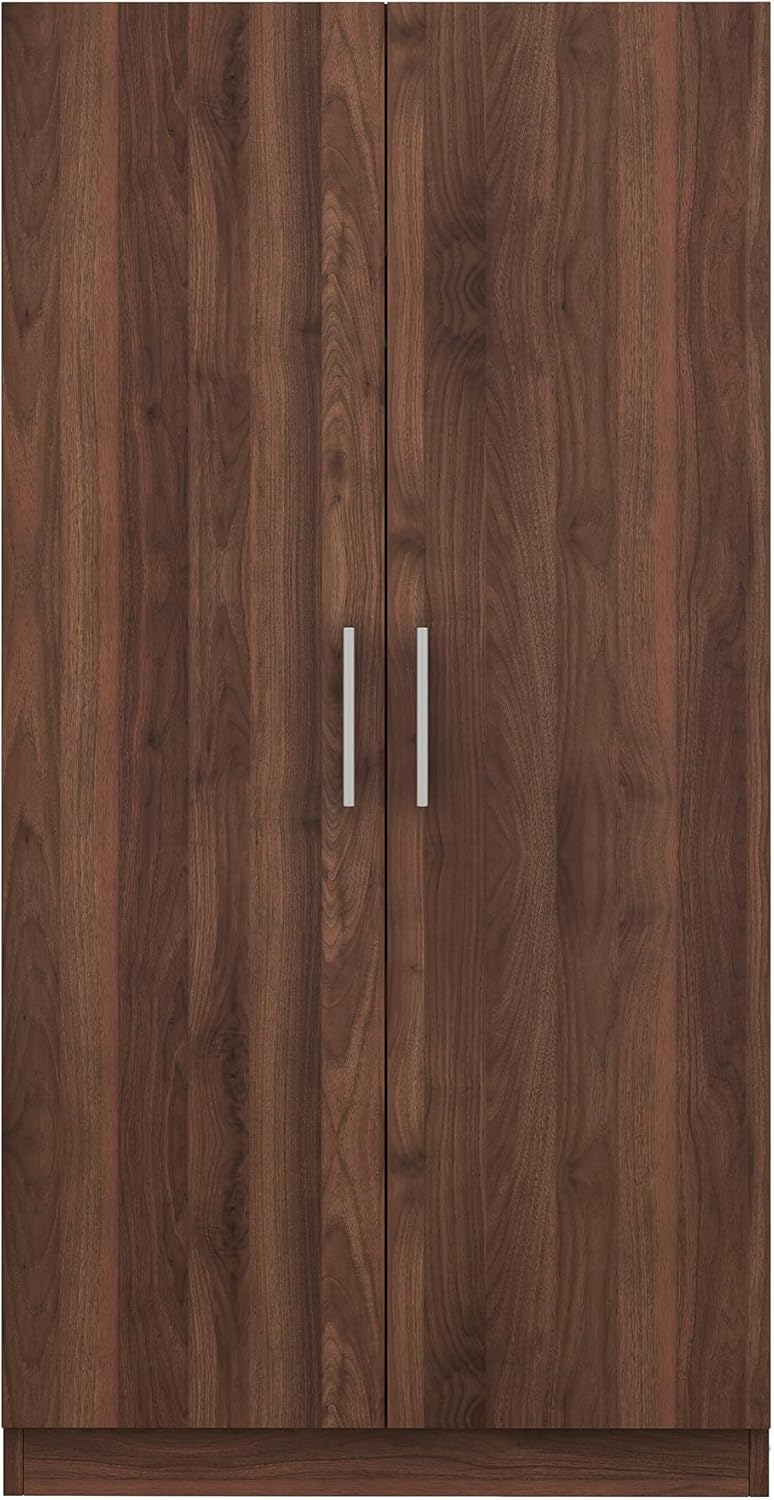 2-Door Wooden Wardrobe Armoire with 3 Storage Shelves F118250