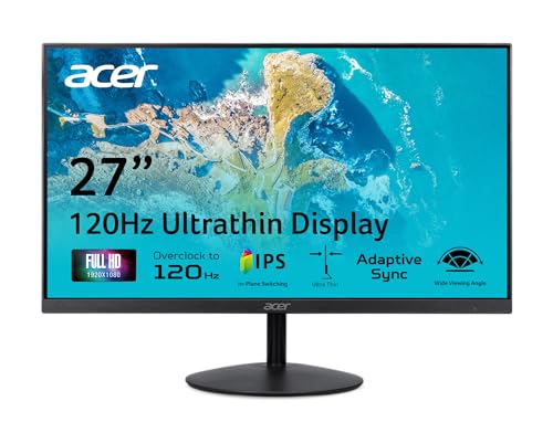 acer SB240Y G0bi 23.8" IPS Full HD Ultra-Slim Monitor with Adaptive-Sync, 120Hz, HDMI & VGA M6683