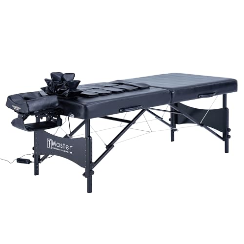 Master Massage 30" Monaco Airwave Full Body Stretching Portable Massage Table with Airbags (Black) I491715