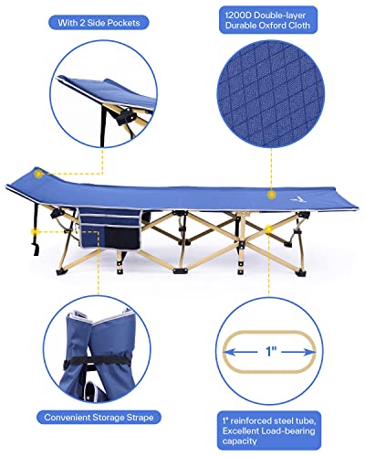 Sportneer Camping Cot for Adults with Mattress, Heavy Duty Folding Portable Bed R956