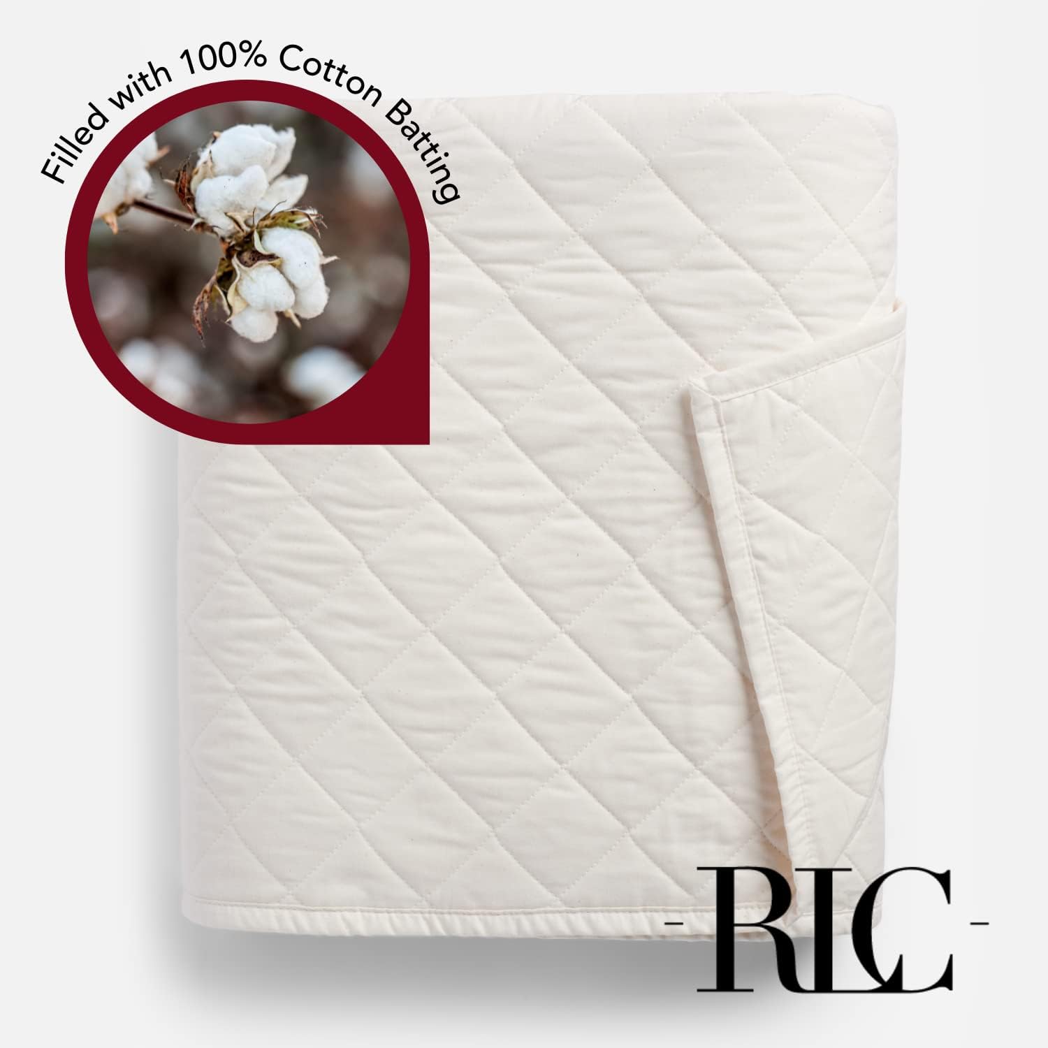 Red Land Cotton Classic Luxury Quilt King/Cal King Natural D337043