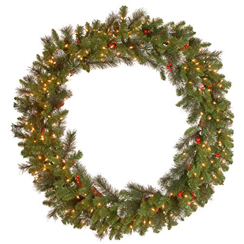 National Tree Company 30 in Pre-Lit Crestwood Spruce Artificial Christmas Wreath with Clear Lights G9281