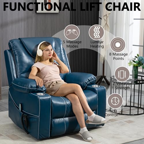 Power Lift Chair Recliner with Massage and Heat for Adults, Dual Motor H2507