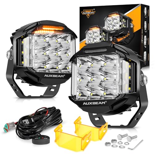 Auxbeam V-MAX Series 72W LED Pod Driving Lights with Amber DRL M188641