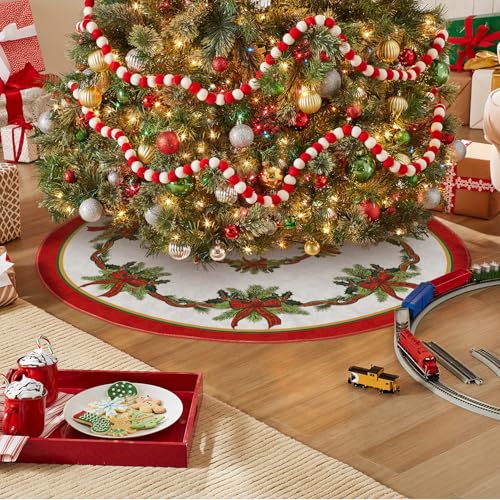 AVOIN colorlife Christmas Tree Skirt 48 Inch, Holiday Tree Mat E633175
