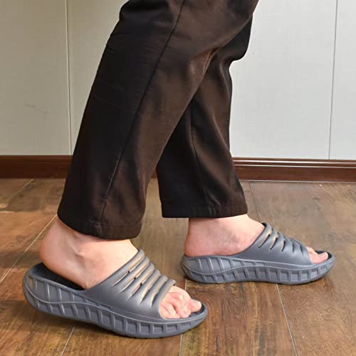 KuaiLu Men's Recovery Sandals Orthotic Cushion Open Toe Sport Slides D332788