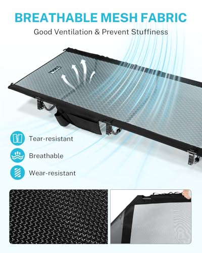 Gonex Extra Wide Camping Cot with Breathable Mesh, Supports 350lbs H8062