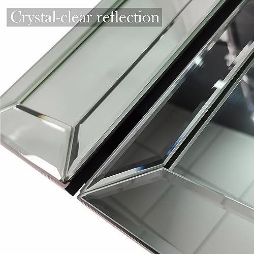 Mirrored Vanity Dressing Table Set with Stool and 2 Drawer Storage D261437