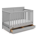 Graco Hadley 5-in-1 Convertible Crib with Drawer (White) – GREENGUARD Gold Certified, Crib with Drawer Combo, Full-Size Nursery Storage Drawer, Converts to Toddler Bed, Daybed