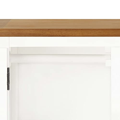 Solid Oak Wood Wardrobe with Hanging Rod and Drawers U576199