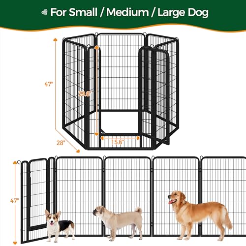 Yaheetech Dog Playpen Outdoor 40 Inch 8 Panels Metal Pet Fence I4784
