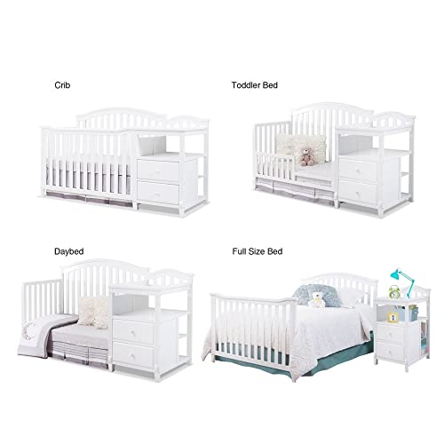 SORELLE FURNITURE Berkley Round Top 4-in-1 Convertible Crib, Non-Toxic Wood, Gray Y5411