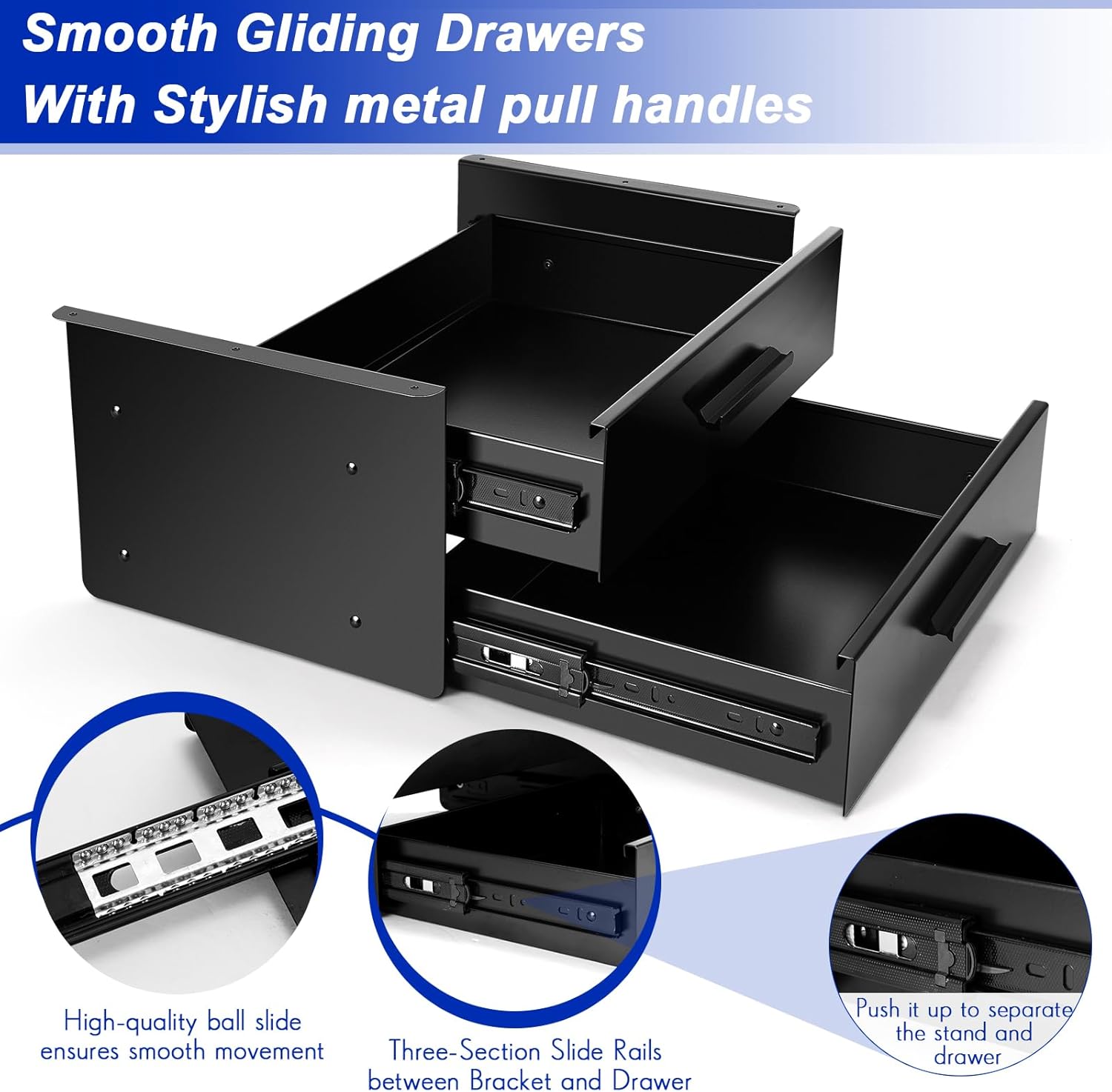Under Desk Drawer Storage 16x12x8 Inch Pull Out Organizer, Black M7269