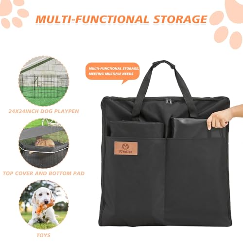 PJYuCien Dog Playpen - Metal Foldable Exercise Pen with Bottom Pad for Small Medium Pets C352