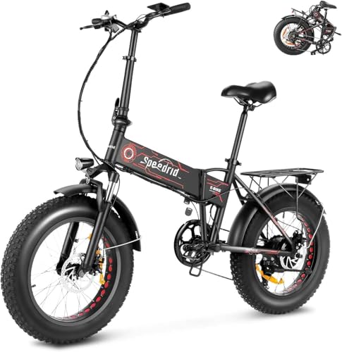 ANCHEER Folding Electric Bike for Adults, 500W Motor, 48V Battery, 20" Fat Tire P177498