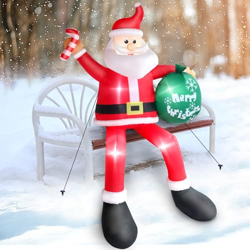 7 FT Christmas Inflatable Santa Claus with LED Lights Indoor Outdoor Decoration F5780