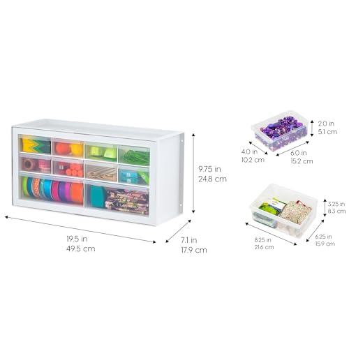 IRIS USA Plastic Drawer Storage Organizer, 24-Drawer Cabinet for Crafts Hardware Tools - Black I685821