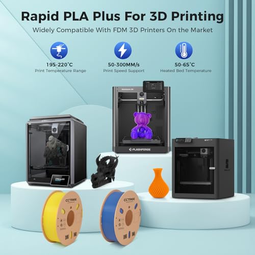 PLA 3D Printer Filament 1.75mm Bundle 2Kg Black 2-Pack T608