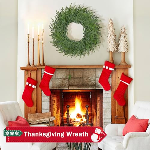 26 Inch Christmas Wreath with Red Berry Artificial Pine Cedar Front Door Decor D349135