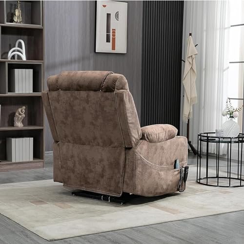 Lift Chair Recliner with Massage and Heat, Heavy Duty for Seniors, Brown V12888