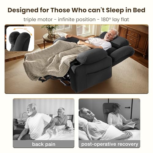Power Lift Recliner Chair for Elderly with Heat and Massage, Grey R7895