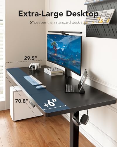 HUANUO Electric Standing Desk 71 x 35 inch Height Adjustable Sit Stand Desk H24537
