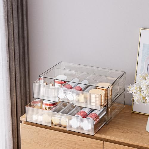 ZHIAI 3 Pack Clear Stackable Acrylic Cosmetic Organizer with Drawers N472