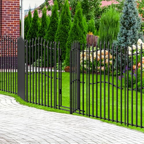 8 Panels Tall No Dig Garden Fence 40in H x 18ft L Rustproof Metal Barrier H7450