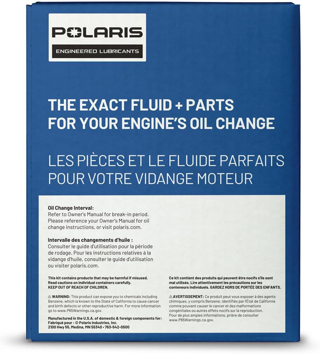 Polaris PS4 Oil Change Kit for RANGER, GENERAL, RZR Models, 0W-50 Synthetic Oil, Filter, Washer P748