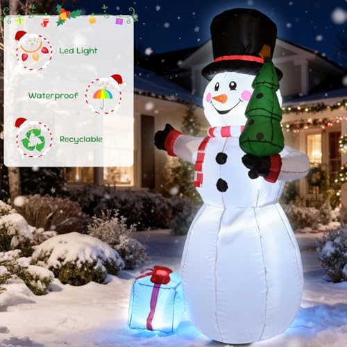 4 FT Christmas Snowman Inflatable with LED Lights Indoor Outdoor Decor E952