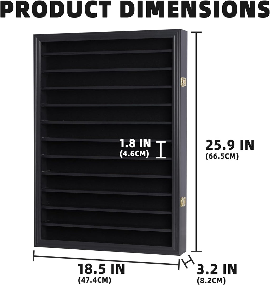 Matchbox Model Cars Display Case Cabinet UV Protection 1/64-1/43 Scale Black Finish Q742689